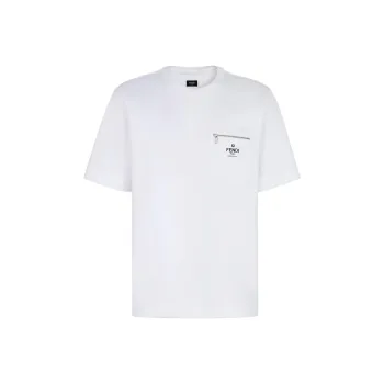 FENDI Logo Printed Crewneck T Shirt