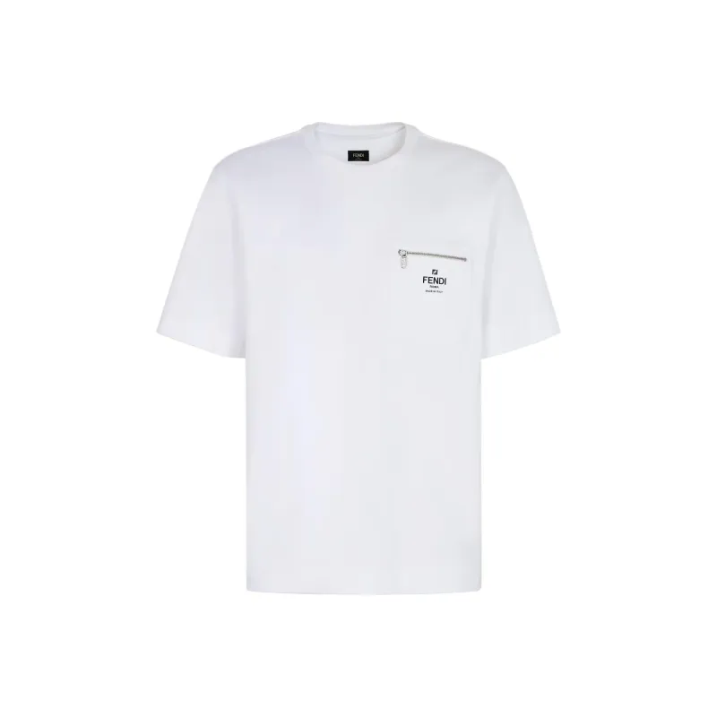 FENDI Logo Printed Crewneck T Shirt-0