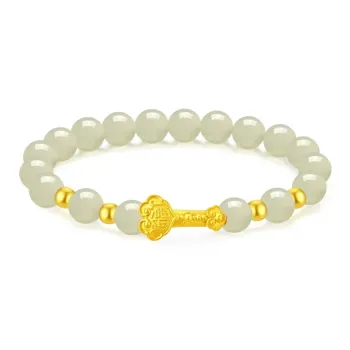 KING TAI SANG Bracelets Pale Greenish White Jade Women's
