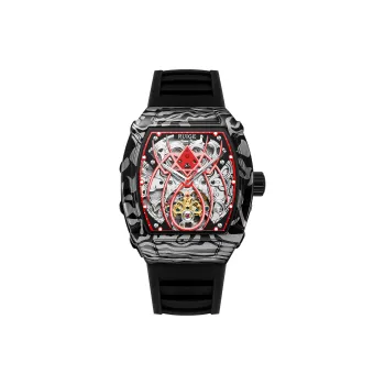 RUIGE Spider Collection Mechanical Movement Silicone Strap Watch Men's Watches Red Watch Dial