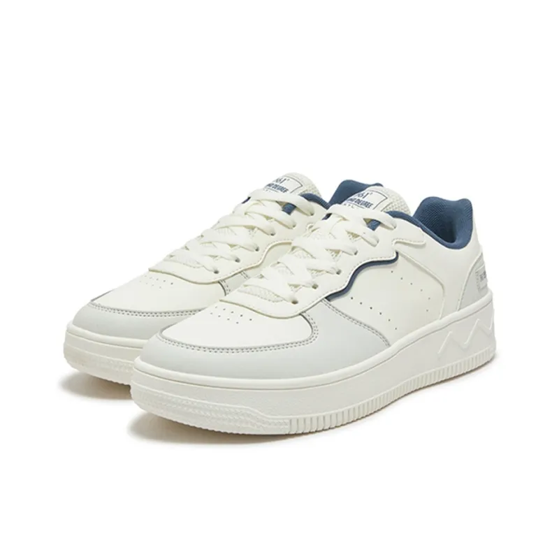 361° Air Force One Anti Slip Wear Resistant Low Top Skateboard Shoes Men's Feather White Nostalgic Blue-2