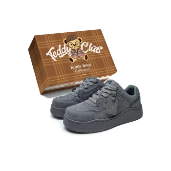 Teddy Bear Collection Coverage Abrasion Resistant Height Increasing Low Top Skateboard Shoes Women's