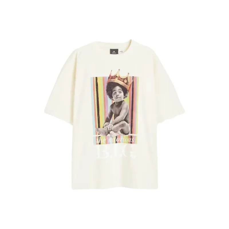H&M T-Shirt Men's Cream/Infamous Big Shot-0