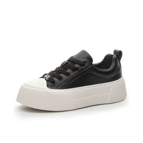 LIANGHUO Slip Resistant Cushioning Impact Resistance Height Increasing Low Top Skateboard Shoes Women's