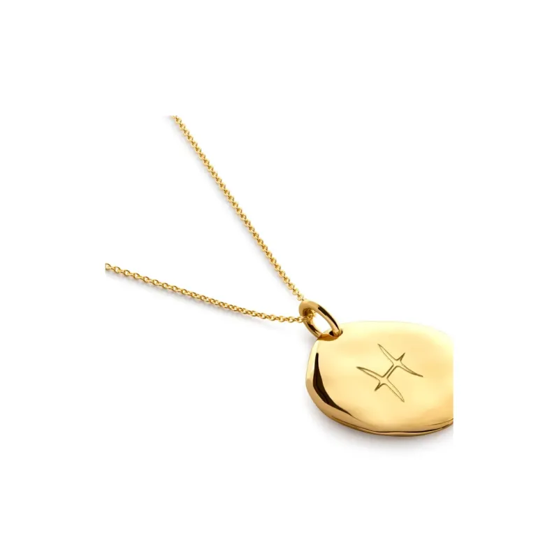 Monica Vinader Sterling Silver Plated With 18k Gold Necklaces Women's Gold-3