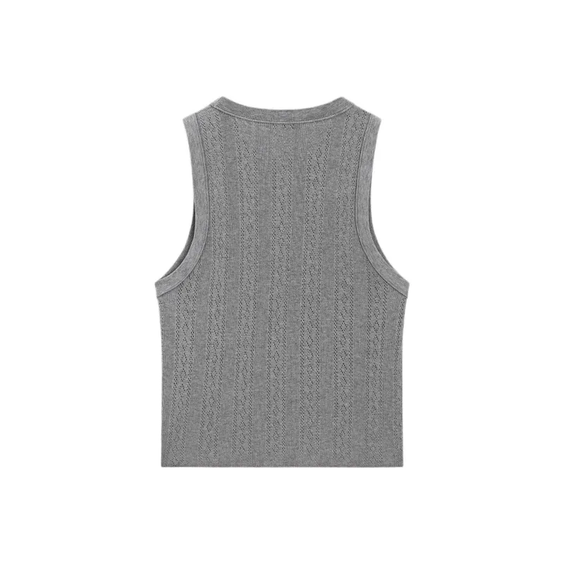 Massimo Dutti Tank Tops Women's Gray-1