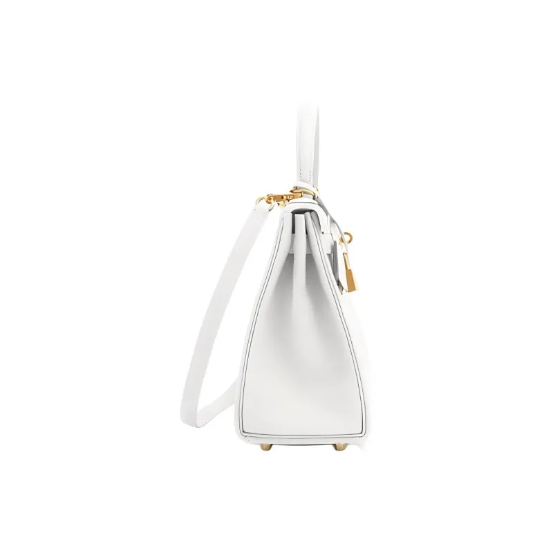 HERMES Kelly Evercolor Leather Kelly Bag Shoulder Bag Crossbody Bag Handbag Women's 01 Blanc Pure White-1
