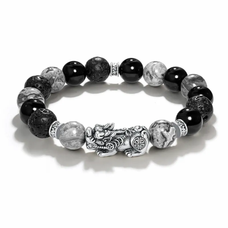 TANGSHU Map Stone Wealth And Good Luck Beaded Bracelet Unisex-0