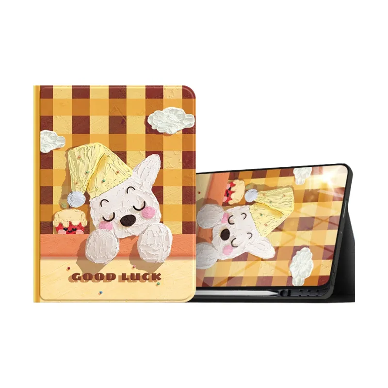 I Create My Art Silicone Material Compatible With Apple IPad. Deep Sleep Puppy Tablet Protective Case-6