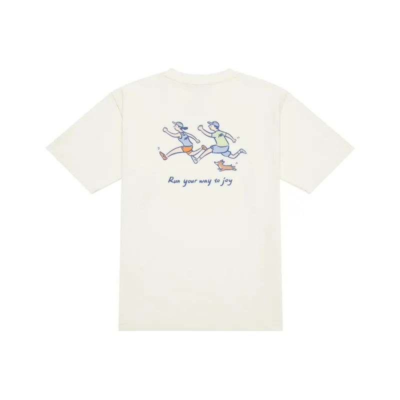 New Balance x PK SHEJISHILIANMINGKUAN Centripetal Life Illustration Series SS24 T Shirt Unisex Ecru-0