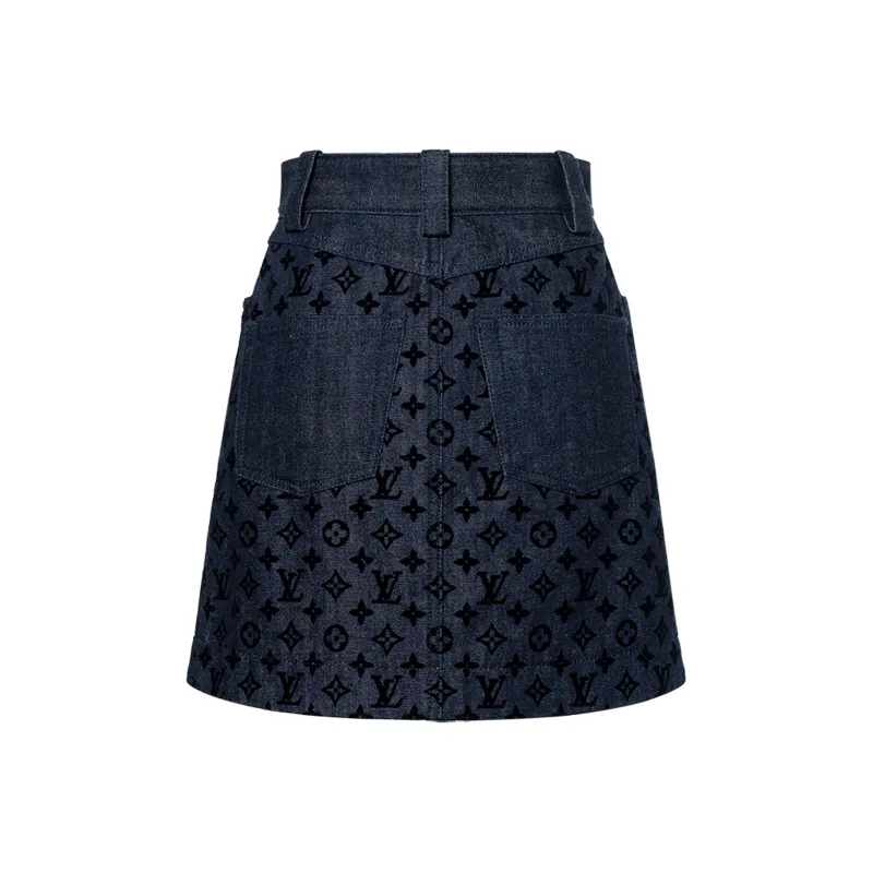 LOUIS VUITTON FW23 Denim Short Skirts Women's Blue-1