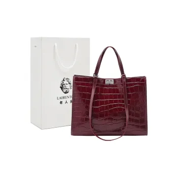 Old Man's Head Top Grain Cow Leather One Shoulder Handbags Regular Women's Black/Red/Brown