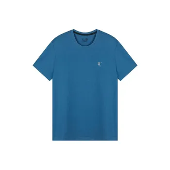 QIAODAN Drop Shoulder Sleeve T Shirt Men's Caihe Blue
