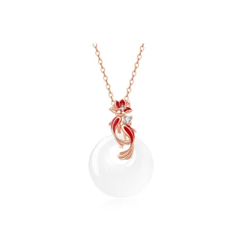 Lao Feng Xiang Chalcedony Jade Necklaces Women's