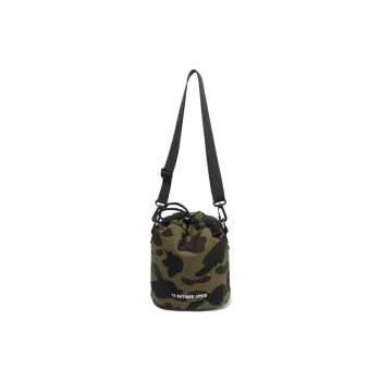 A BATHING APE Fabric Crossbody Bag Unisex Green/Yellow