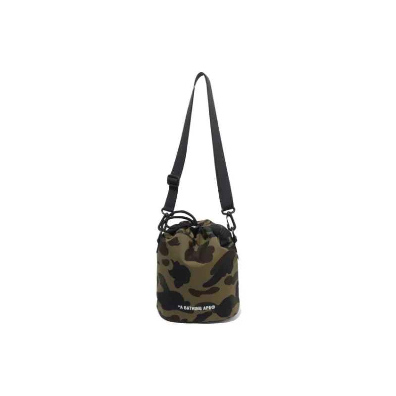 A BATHING APE Fabric Crossbody Bag Unisex Green/Yellow-0