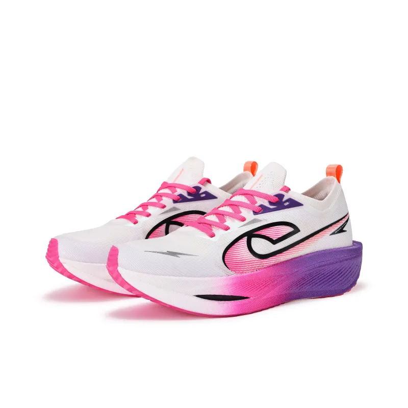 JEANSWEST Cushioning Support Abrasion Resistant Low Top Carbon Plate Running Shoes Unisex Purple Infused Powder Snow-1