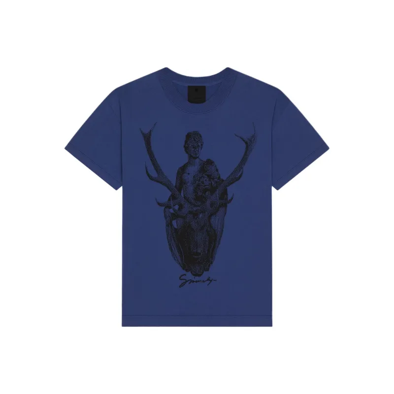 GIVENCHY FW24 T Shirt Men's Sapphire Blue-0
