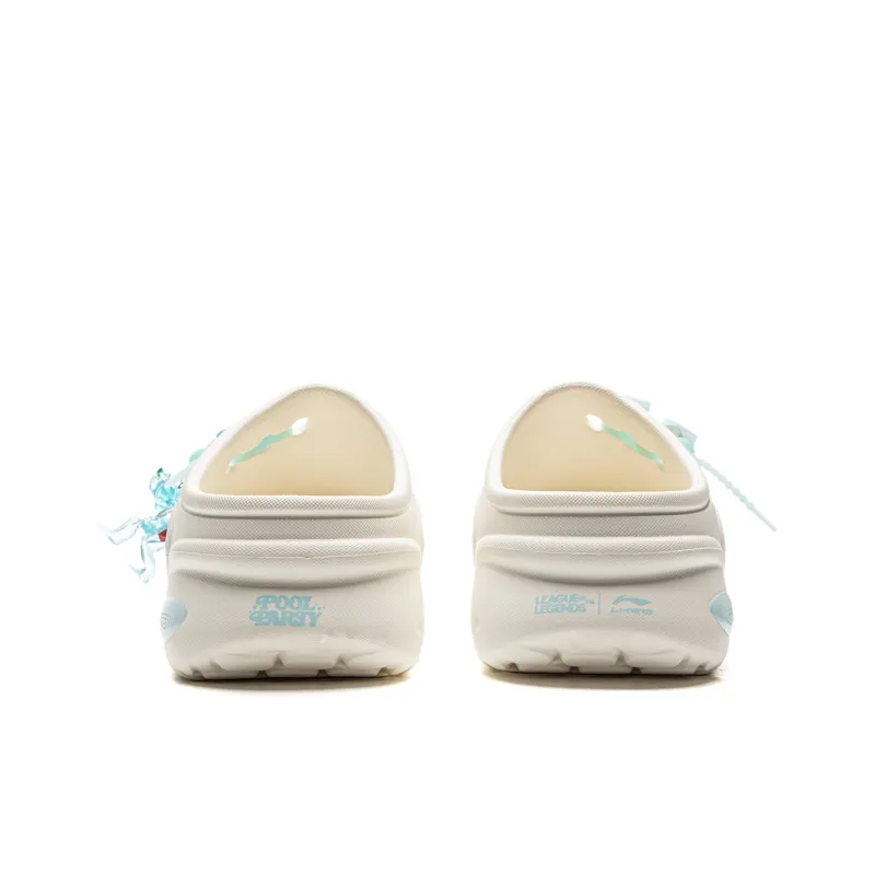 YINGXIONGLIANMENGYONGCHIPAIDUI x LiNing Soft Clogs Unisex White-5