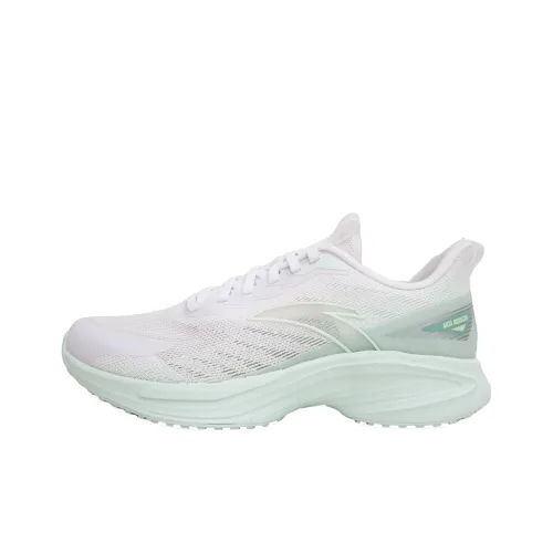 CHAOJIANTA Anti Slip Wear Resistant Low Top Casual Running Shoes Women's Pure White Light Sunlit Green
