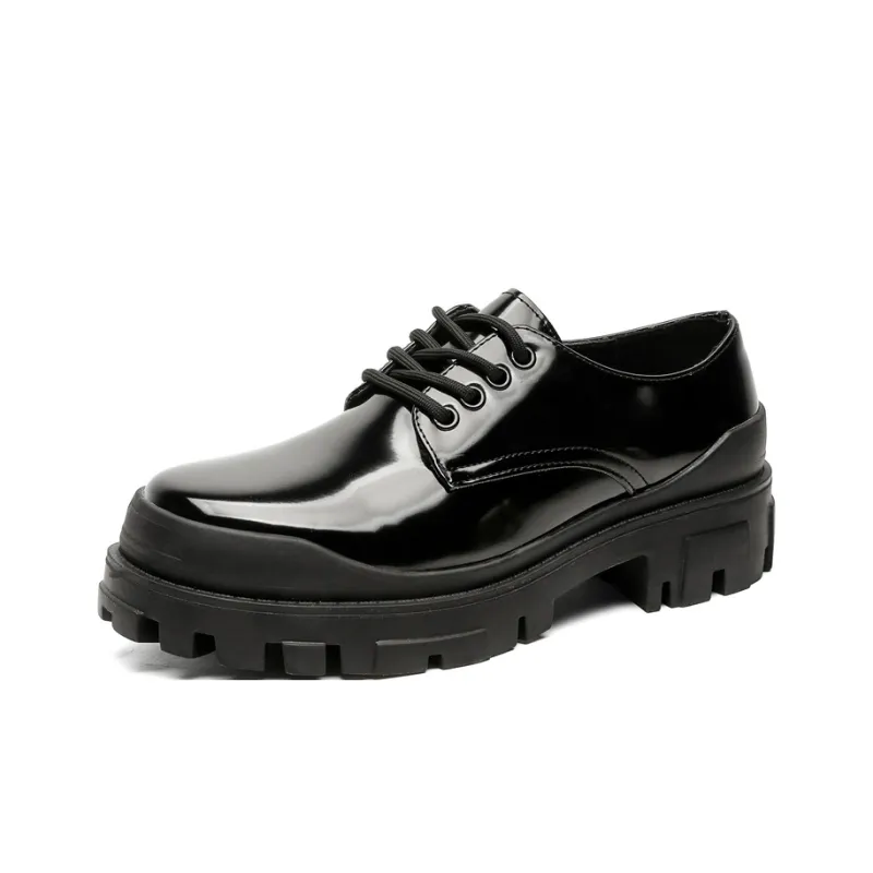 JANECO Men's Casual Shoes Men's Bright Black-1