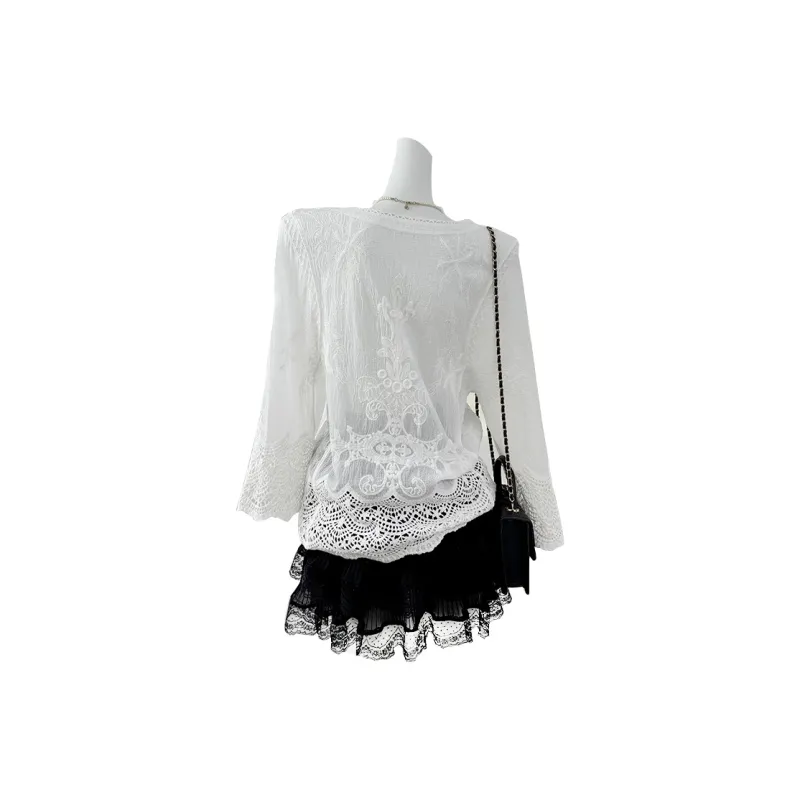 OURUOKE Shirt Women's White Includes Shopping Bag-1