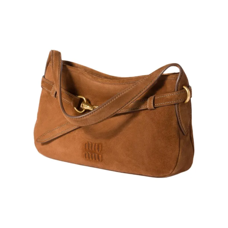 MIU MIU Aventure Calfskin Handbag, Shoulder Bag Women's Oak Brown-1
