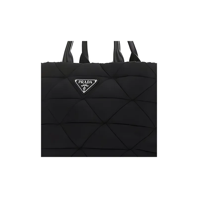 PRADA Thickened Nylon Tote Bag Shopping Bag Handbag Men's Black-4