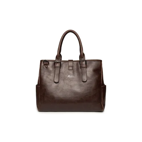 BISON DENIM Top Grain Cow Leather Business Casual Genuine Leather Briefcase Regular Mens Black
