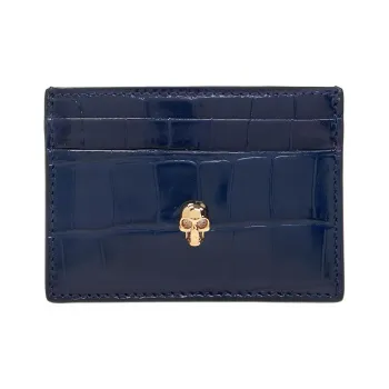 Alexander McQueen Calfskin Card Holder Women's Navy