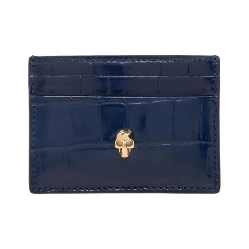Alexander McQueen Calfskin Card Holder Women's Navy