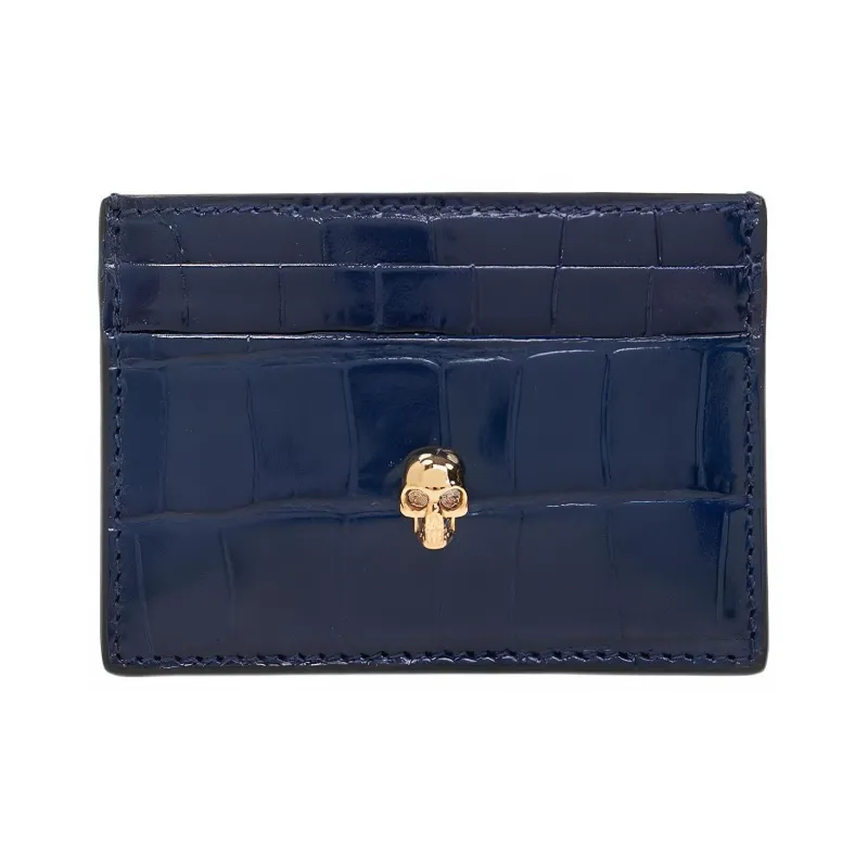 Alexander McQueen Calfskin Card Holder Women's Navy-0