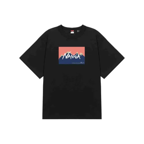 NANGA x Jerry Ukai Ferre Yarn ECO HYBRID TEE T-Shirt Unisex Black Pink