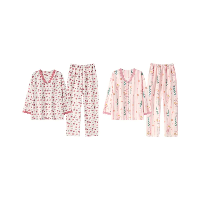 Herbal Primer Pajama Set Women's Combo Set-37
