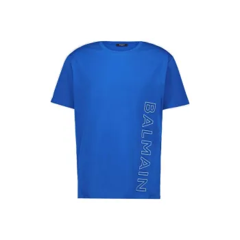 BALMAIN Logo Embossed Crewneck T Shirt
