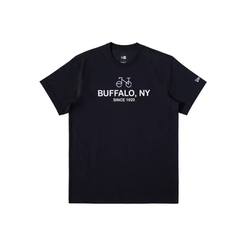 New Era Versatile Breathable Knitted Fabric Short Sleeved Loose Fit T Shirt Trendy Top Black Unisex-0