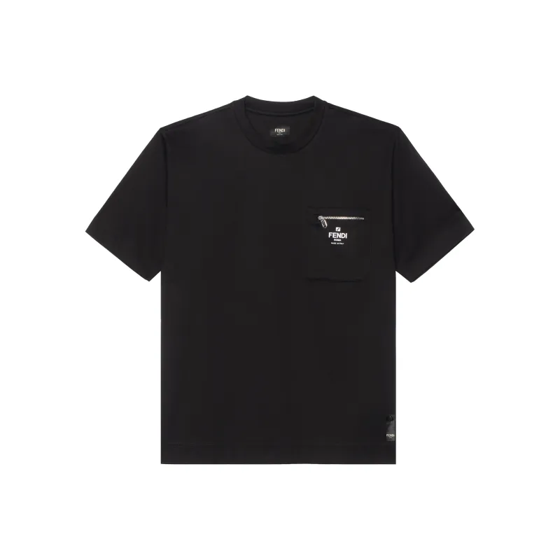 FENDI Logo Printed Crewneck T Shirt-0