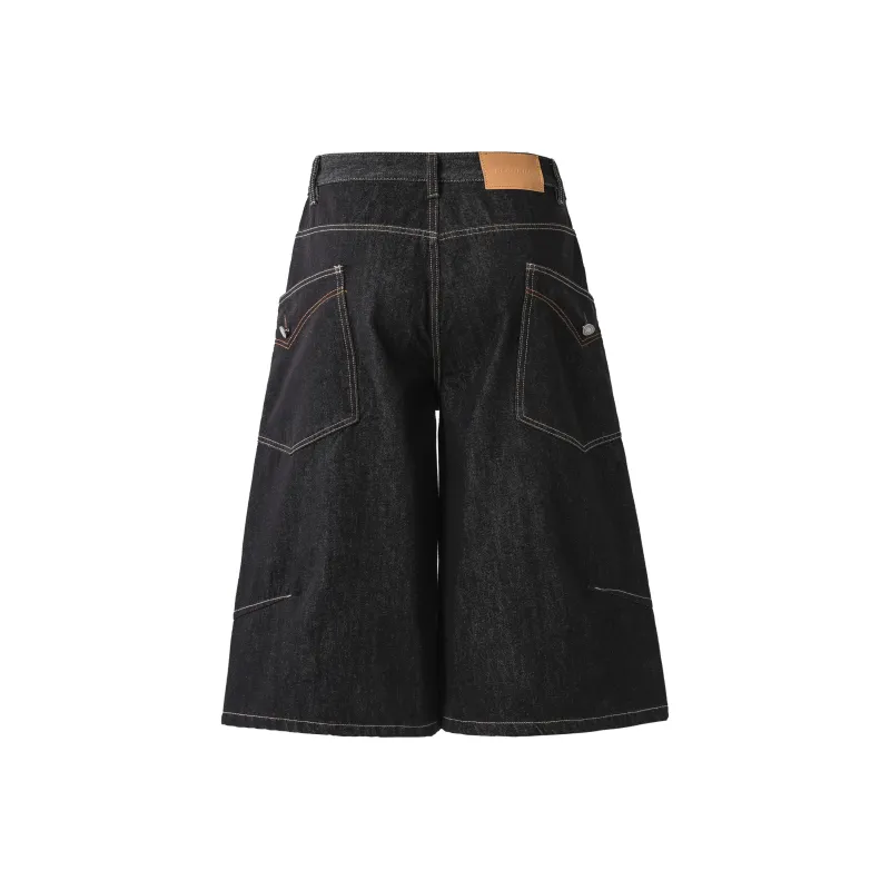 VINMUK Denim Shorts Unisex Black-1