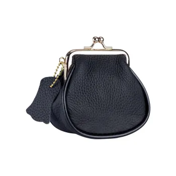 Tong Tong Rabbit Top Grain Cow Leather Coin Purse Women's Black/Burgundy/Elephant Gray/Denim Blue/Orange/Earth Yellow