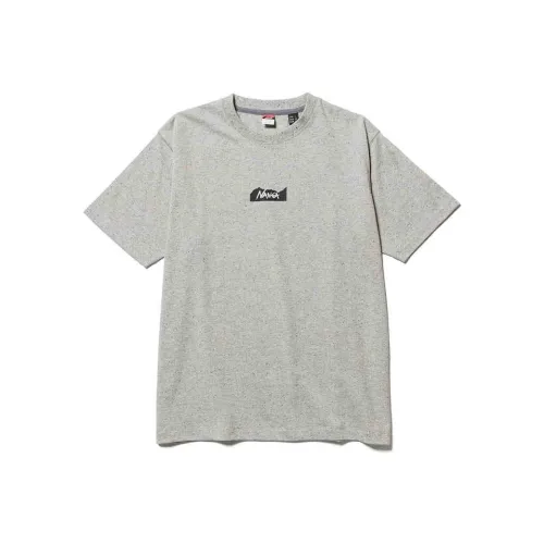 NANGA Ferre Yarn ECO HYBRID MT LOGO TEE T Shirt Unisex Dark Gray