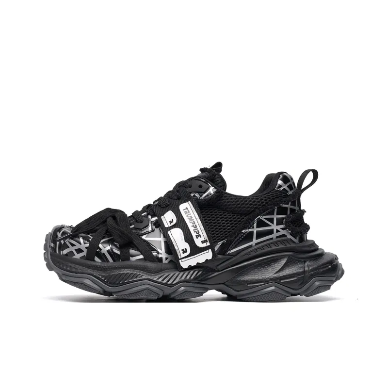 TRUMPPIPE Cushioned Height Increase Wear Resistant Lightweight Low Top Chunky Sneakers Unisex-8