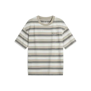 LiNing CF Tracing T-Shirt Men's White Gray Green Stripes