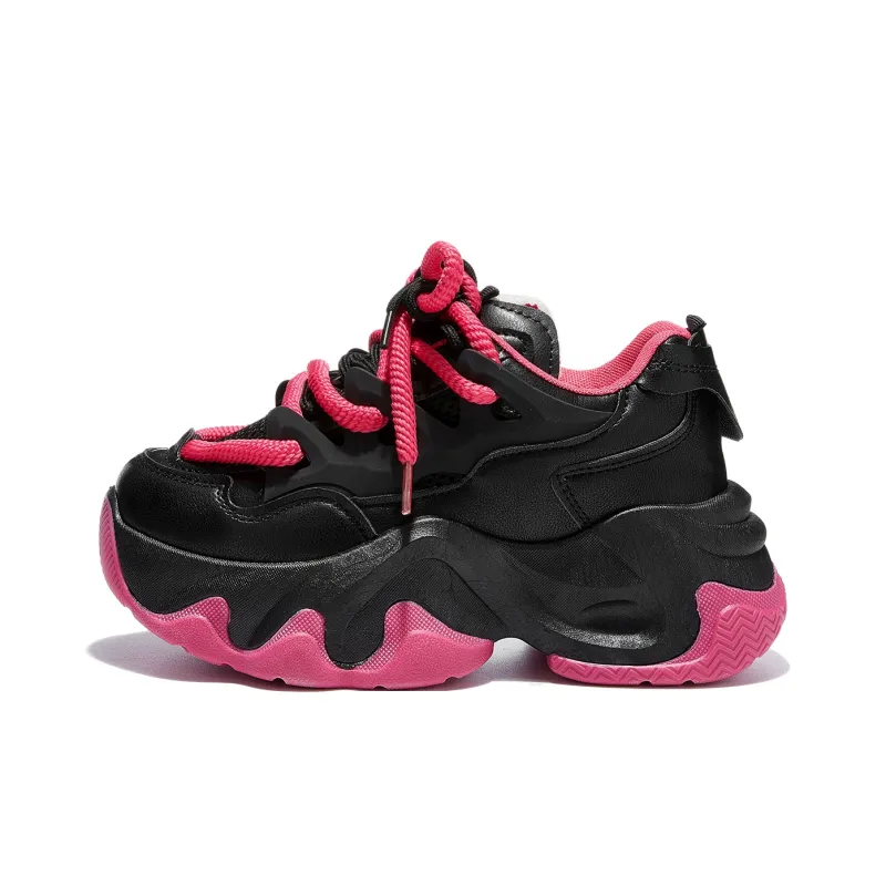 Komanic Height Increasing Abrasion Resistant Lightweight Breathable Slip Resistant Low Top Chunky Sneakers Women's-12