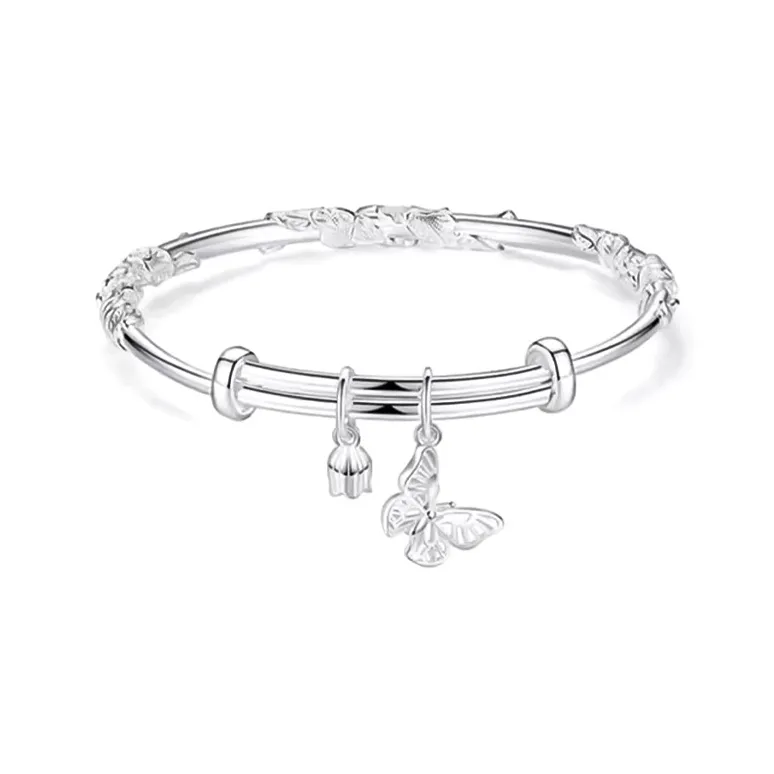 CANHUI S999 Fine Silver Bangles Women's-0