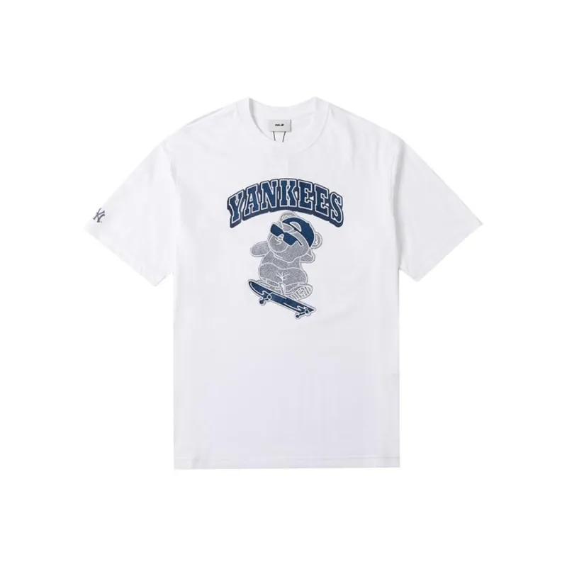 MLB New York Yankees T Shirts Unisex Ecru-0