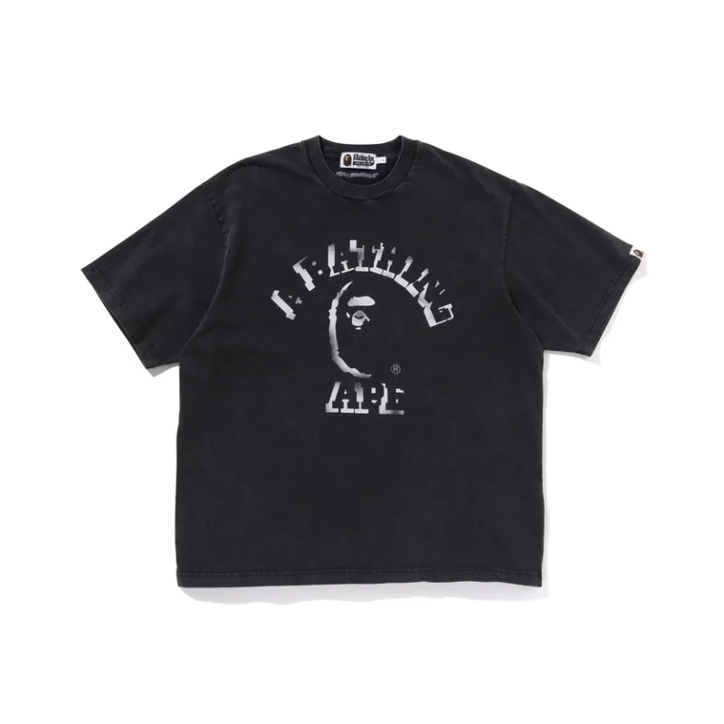 Bape Garment Dye Spray Print College Relaxed Fit Tee-4
