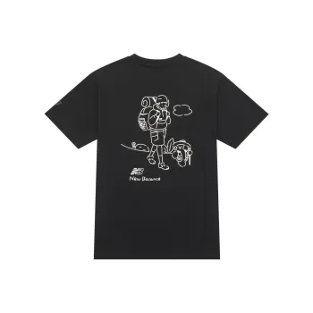 New Balance x Tombonia Centripetal Life Illustration Series 100% Cotton Short Sleeved Shirt Unisex Black