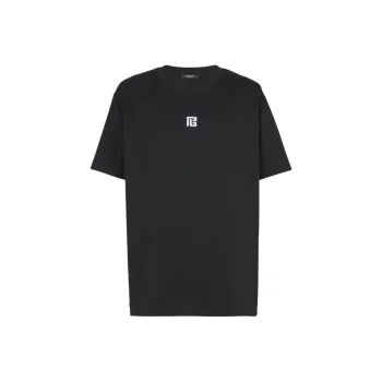 BALMAIN Logo Embroidered Crewneck T Shirt