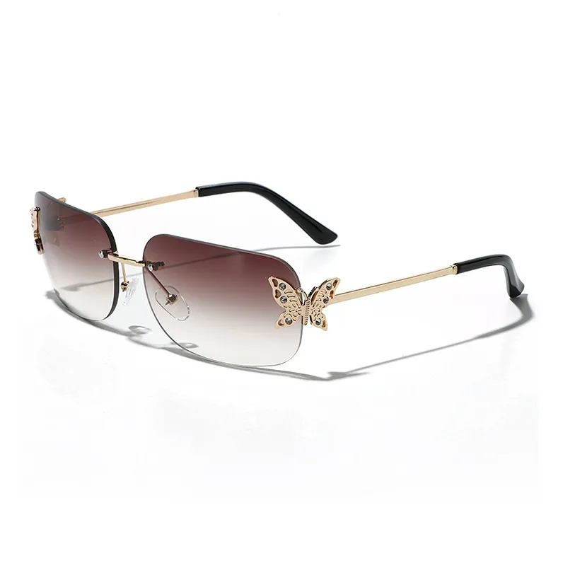 KENMO Stainless Steel Irregular Shape Sunglasses Unisex-0