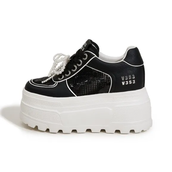 Milan Love Song Wear Resistant Lightweight Height Increasing Low Top Casual Shoes Women's-0